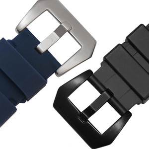 P-n-er-ai <span class=keywords><strong>PAM</strong></span> 4 41 Correa de reloj de goma de moda para hombre Correa de hebilla plateada de acero inoxidable de goma de silicona impermeable 22mm24mm - Product Image 3