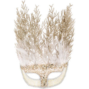 Masque en plumes dorées - Product Image 1