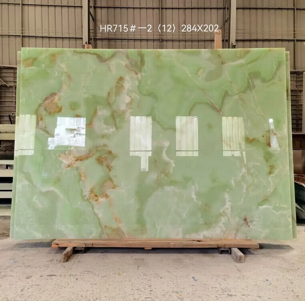 Wall Appear Translucent Artificial Pakistan Light Green Onyx Marble
