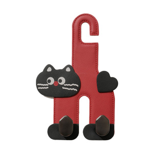 Leather Double Hook Cartoon Car Seat Back Hook Alloy Metal Storage Hook For Vehicle Interior Organization - Product Image 5