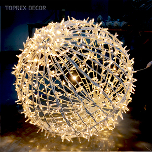 Toprex Étanche Décorations De Noël Suspendu Arbre Plié 3D Led Ronde Led Sphère Boule Éclairée Pour L'extérieur - Product Image 4