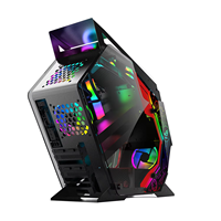 Boîtier d'ordinateur Zeromaster ATX Full Tower avec côtés en verre trempé, transparent, pour joueurs, prend en charge les cartes mères M-ATX avec ventilateur