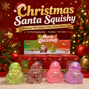 Juguete Sensorial Antiestrés de Navidad con Diseño de Papá Noel, Material TPR, Maltosa, Purpurina, Rebote Lento, Venta al por Mayor, Logotipo Personalizado, OEM, Regalo - Product Image 1