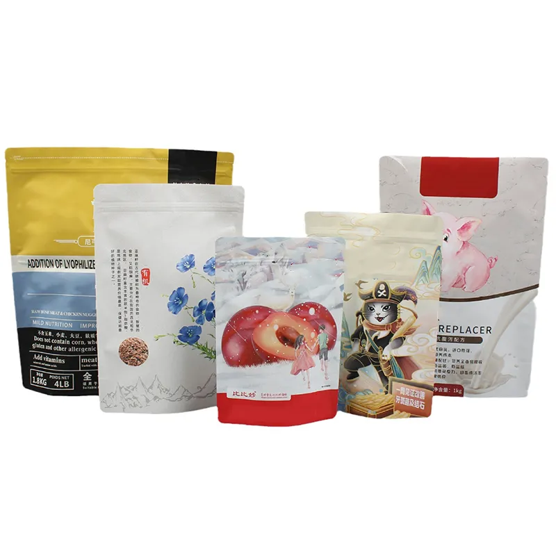 Stand For Plastic Grade Foil With Retort Pouch Zipper Customation Print Aluminum Food Up Nuts Rice Snack pet Packaging Bag