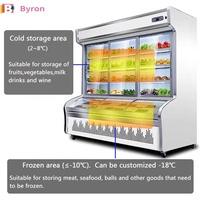 Congélateur commercial grand format pour boissons et légumes, vitrine réfrigérée pour supermarchés et dépanneuses, congélateur de conservation et de refroidissement