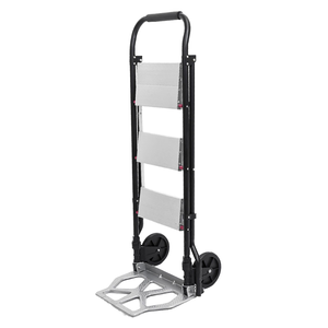 3 Langkah Tangga <span class=keywords><strong>Hand</strong></span> <span class=keywords><strong>Truck</strong></span> 2-In-1 Aluminium Lipat Bangku Tangga 330Lbs Heavy Duty Portabel Keranjang Dolly 176Lbs dengan Dua Roda - Product Image 1
