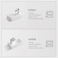 OEM ODM Lavabo mural en céramique mini rectangulaire pour salle de bain