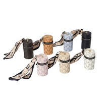 Porte-monnaie mini seau en PU à motif floral vintage, porte-clés, support pour écouteurs et rouge à lèvres, porte-clés de voiture, logo personnalisé, vente en gros