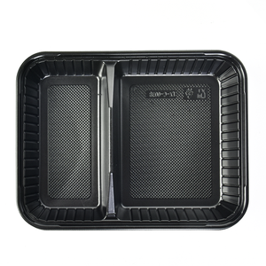 Bán buôn Đen xách tay cấp thực phẩm PP nhựa Hộp Ăn Trưa BPA free Bento <span class=keywords><strong>Box</strong></span> 2-ngăn hình chữ nhật <span class=keywords><strong>container</strong></span> thực phẩm - Product Image 2