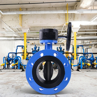 Vanne papillon à bride de Turbine en acier inoxydable à scellage souple en fonte ductile fiable excellente commande manuelle de canalisation d'eau