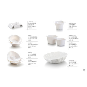 Plato y Tazón Creativos Blancos de Melamina Imitación Porcelana A8, Plato Hondo para Verduras, Plato de Forma Irregular, Tres Compartimentos - Product Image 2