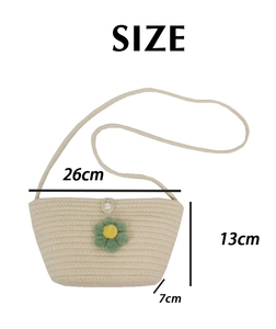 Borsa da Spiaggia Estiva per Donna di Grande Capacità, in Corda di Cotone Intrecciata con Motivo Floreale, Fodera in <span class=keywords><strong>Lino</strong></span>, Portatile con Manico in Bambù - Product Image 2
