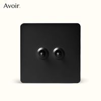 Interrupteur à bascule mural en acier inoxydable noir mat 2 voies 10A 16A 220v 86 Retro Vintage Metal Pure Brass Lever Switch