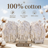 Chiffons industriels en coton blanc recyclé, type T-shirt tricoté, pour absorption d'huile, lingettes en coton blanc, chiffons de nettoyage