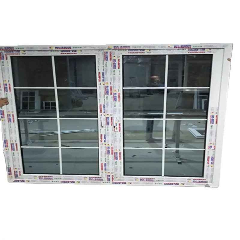 Diskon besar Harga Murah jendela upvc/pvc jendela kaca tunggal dengan desain panggangan
