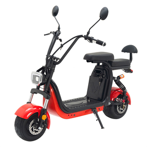 Trottinette électrique 2 roues, moteur brushless 1000W, batterie lithium 48V, suspension arrière, avec siège et rétroviseurs, rouge - Product Image 4