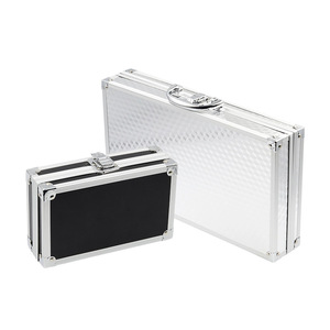 Aluminum Alloy <b>Storage</b> <b>Box</b> Portable <b>Tool</b> Case With Latches For Watch Gift Toy Organizing 10L Capacity Polished Finish - Product Image 2