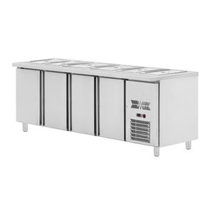 Grand volume de casseroles GN Taille compatible <span class=keywords><strong>Armoire</strong></span> de stockage à <span class=keywords><strong>froid</strong></span> Prix d'usine Congélateur réfrigéré à 4 portes pour la viande et les fruits de mer - Product Image 4