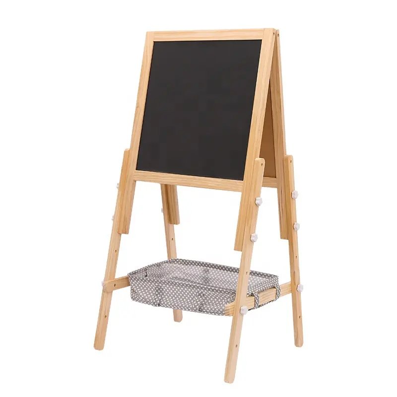 Caballete de madera de doble cara para estudiantes de oficina escolar con altura ajustable para pintar, dibujar, marco de madera artístico