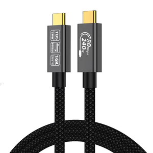 Cable <span class=keywords><strong>USB</strong></span> <span class=keywords><strong>Thunderbolt</strong></span> 5 DE 80Gbps tipo C <span class=keywords><strong>a</strong></span> tipo C, compatible con Cable de cargador rápido de 16K, transferencia de datos tipo C Gen4 de 240W para Macbook - Product Image 1