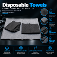 Bavoirs dentaires jetables noirs imperméables pour tatouage, en papier, hygiène multi-niveaux, anti-fuite, pour nettoyage buccal