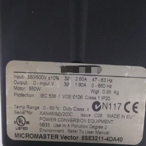 1 Pezzo Nuovo Originale Micromaster 6se3 211-4da40 Ec08 6se3211-4da40 PLC per Automazione Industriale - Product Image 3