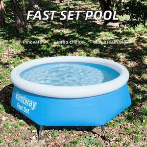 <span class=keywords><strong>Piscine</strong></span> gonflable <span class=keywords><strong>Bestway</strong></span> 57265 <span class=keywords><strong>Fast</strong></span> <span class=keywords><strong>Set</strong></span> 8' x 26''/2,44 m x 66 cm pour le plaisir en plein air avec les enfants, fabriquée en PVC durable - Product Image 2