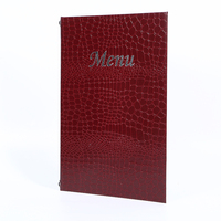 Menu de cocktail personnalisé en cuir PU imitation crocodile avec bande élastique, présentoir de menu de restaurant, livre de menu de restaurant