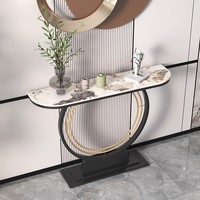 Table de console longue et étroite de luxe légère pour entrées et murs Design en demi-cercle