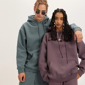 Haute qualité personnalisé unisexe 2 pièces décontracté solide Logo personnalisé 340g grande taille sweats à capuche et pantalons de survêtement ensemble coton empilé pour hommes - Product Image 1