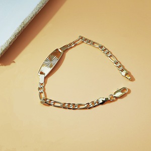 Bracciale Trendy Placcato Oro 18K con Catena Figaro, Stile Retrò ID Cuban <span class=keywords><strong>Link</strong></span> per Uomo e Donna - Product Image 2