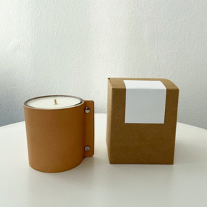 Étui en cuir pour bougie parfumée minimaliste style coréen, protecteur de parfum d'intérieur, étui en cuir PU pour flacon parfumé, impression de logo - Product Image 4
