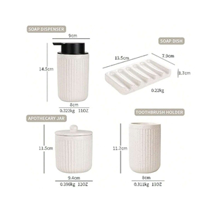 Set di sapone da <span class=keywords><strong>bagno</strong></span> in ceramica <span class=keywords><strong>Beige</strong></span> di lusso - Product Image 6