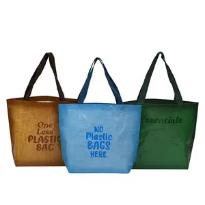 Customized PP Woven Handbag Waterproof Tote Bag Plastic Color Printed Shopping Bag