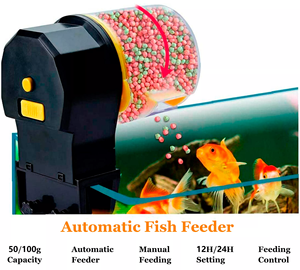 Alimentador Automático de Peixes para Aquário com Temporizador de Férias, Dispensador Elétrico Ajustável de Ração para Peixes - Product Image 6
