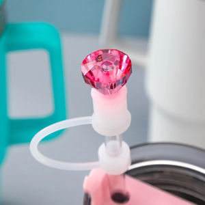 Nouveau luxe 3D diamant cristal crème 8mm 10mm Silicone anti-poussière boisson accessoires paille charme casquette paille couverture Topper - Product Image 2