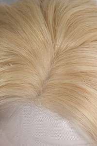 Perruque Marilyn Blonde Dorée Transparente pour <span class=keywords><strong>Cheveux</strong></span> Humains, Base 4x4 Skin Top, Sans Colle, Respirante, <span class=keywords><strong>Cheveux</strong></span> Remy Ondulés pour Volume - Product Image 5