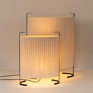 Lampe de table minimaliste en tissu plissé, source de lumière LED E27, commande par interrupteur, pour salon, salle à manger, hôtel, villa, jardin extérieur - Product Image 1