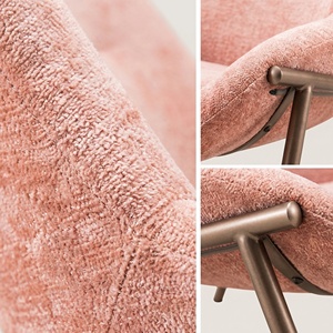 Luxury Modern Velvet Leather Accent <b>Chair</b> Iron Frame Powder Coated Legs Replaceable Cushion Customizable Color Living Room Hotel - Product Image 3