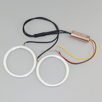 Pièce de véhicule, systèmes d'éclairage automobile, autres accessoires d'éclairage automobile, double couleur blanc/jaune, 94 mm, 12 V, anneau lumineux LED pour voiture, type « Angel Eyes »