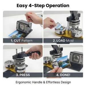 Macchina Automatica per Spille Quadrate da 50MM per Linea di Assemblaggio, Kit Fai-da-Te per Spille, Adesivi per Frigorifero e Materiali di Consumo per Spille Compatibili, Esportazione Internazionale - Product Image 4