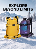 Sac à dos de ski léger, transport horizontal de snowboard, compatible double planche, sac à dos de randonnée et de cyclisme en plein air
