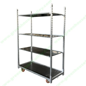 Chariot danois robuste galvanisé à chaud CC conteneur roulant serre chariot de Transport de fleurs chariot support de pépinière de plantes - Product Image 4