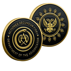 Pièce commémorative en métal rétro mystérieuse, motif heraldique <span class=keywords><strong>Aigle</strong></span> à double tête, pour décoration de table haute, du département d'Adjudication - Product Image 1