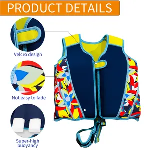 Modern Design Kids Buoyancy Swim Jacket - Neoprene EPE Adjustable Crotch Strap Swim Vest For Beach Pool Baby Life Jacket