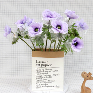 Nouveau Style tige unique réaliste anémone fleur artificielle coquelicot en soie pour la maison Arrangement de mariage décor de Table - Product Image 3