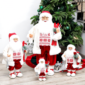 SOTE Xmas Indoor <strong>Santa</strong> Figure Collection Decor <strong>Standing</strong> <strong>Santa</strong> Claus Doll White Red <strong>Santa</strong> with Skis Ornament - Product Image 1