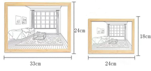 Thiết kế mới LED ánh sáng mặt trời ánh sáng ban đêm Tabletop trang trí đèn với hộp bóng tường nghệ thuật sơn khung kim loại cơ sở vải hỗ trợ - Product Image 3