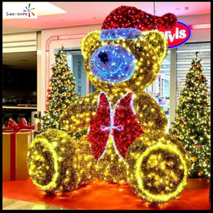 Décorations de Noël LED d'extérieur, grand motif d'ours lumineux, décoration de rue pour la Saint-Valentin - Product Image 4