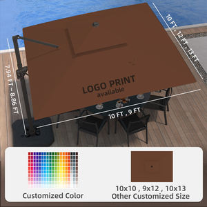 HANYI Luxury Aluminum Canopy <strong>Heavy</strong> <strong>Duty</strong> Waterproof Outdoor <strong>Bases</strong> Modern Catilerver Umbrellas Patio <strong>Parasol</strong> for Patio Umbrella - Product Image 2